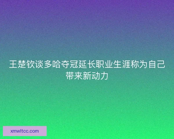 王楚钦谈多哈夺冠延长职业生涯称为自己带来新动力