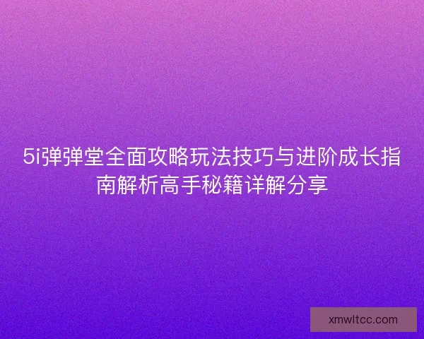 5i弹弹堂全面攻略玩法技巧与进阶成长指南解析高手秘籍详解分享