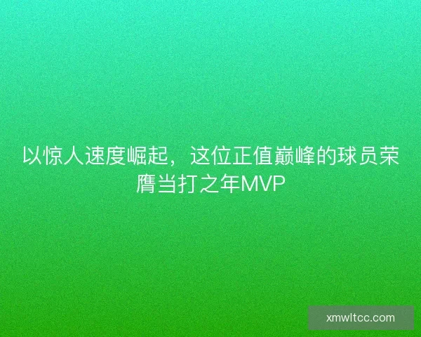 以惊人速度崛起,这位正值巅峰的球员荣膺当打之年MVP 以惊人速度崛起,这位正值巅峰的球员荣膺当打之年MVP