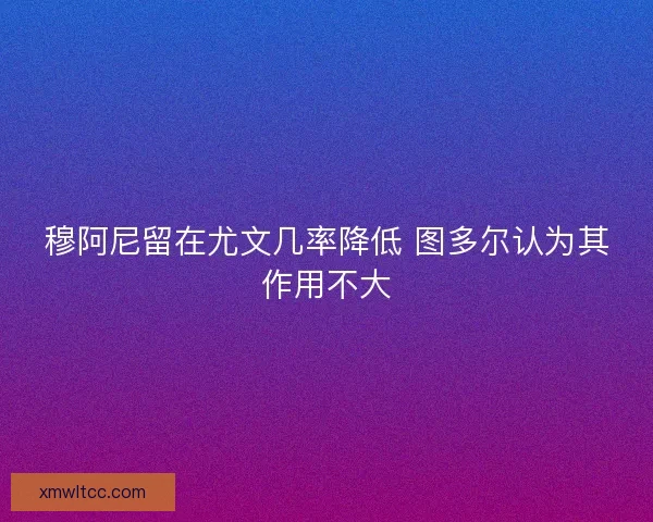 穆阿尼留在尤文几率降低 图多尔认为其作用不大 穆阿尼留在尤文几率降低 图多尔认为其作用不大