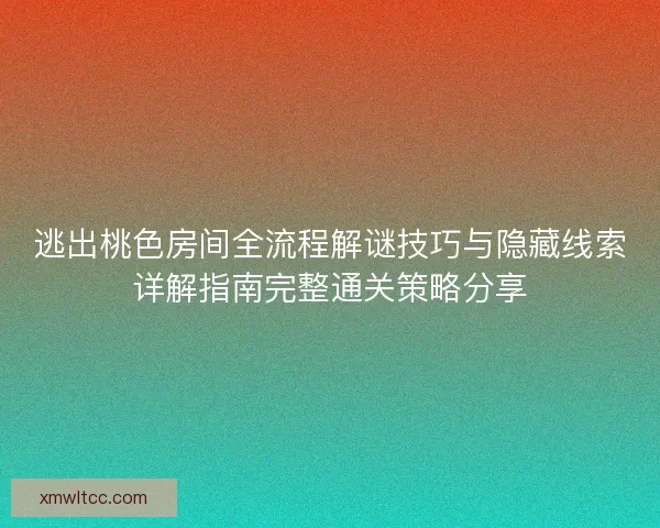 逃出桃色房间全流程解谜技巧与隐藏线索详解指南完整通关策略分享